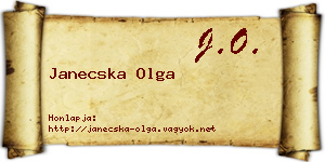 Janecska Olga névjegykártya