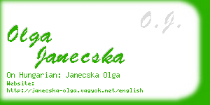 olga janecska business card